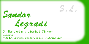 sandor legradi business card